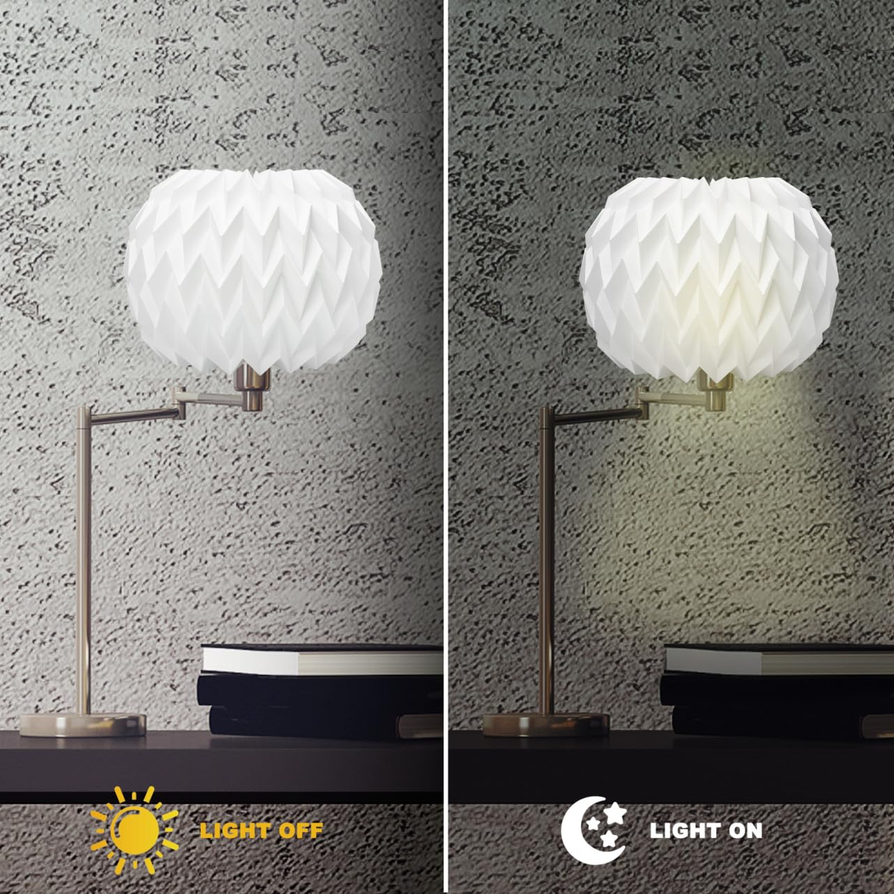 Paralume Origami Pieghevole in Carta Bianca per Lampada Sospesa | Stile Semplice e Delicato, Adatto per Bar e Casa, Copertura Sottile per Arredo