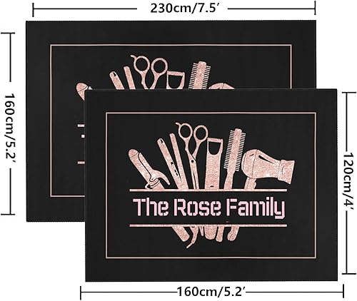 Miniatura 8 de Barber Shop Welcome Salon Area Alfombra personalizada para sala de estar Yoga Dormitorio Sala de juegos Camping 5.2'x7.5' Premium