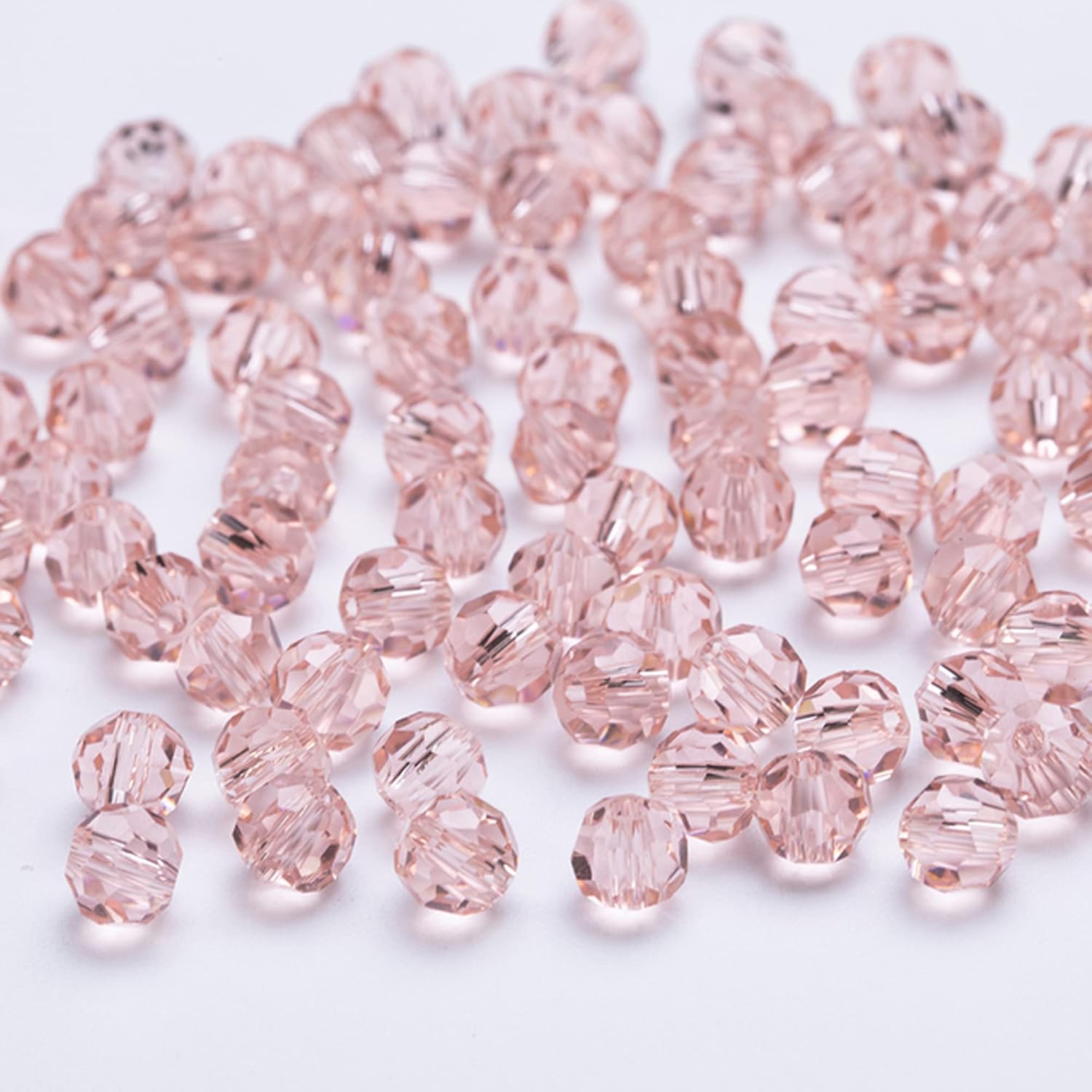 200PCS 8mm Rondelle Faceted Round Vintage Pink Glass Crystal Spacer Beads for DIY Crafts - Image 3