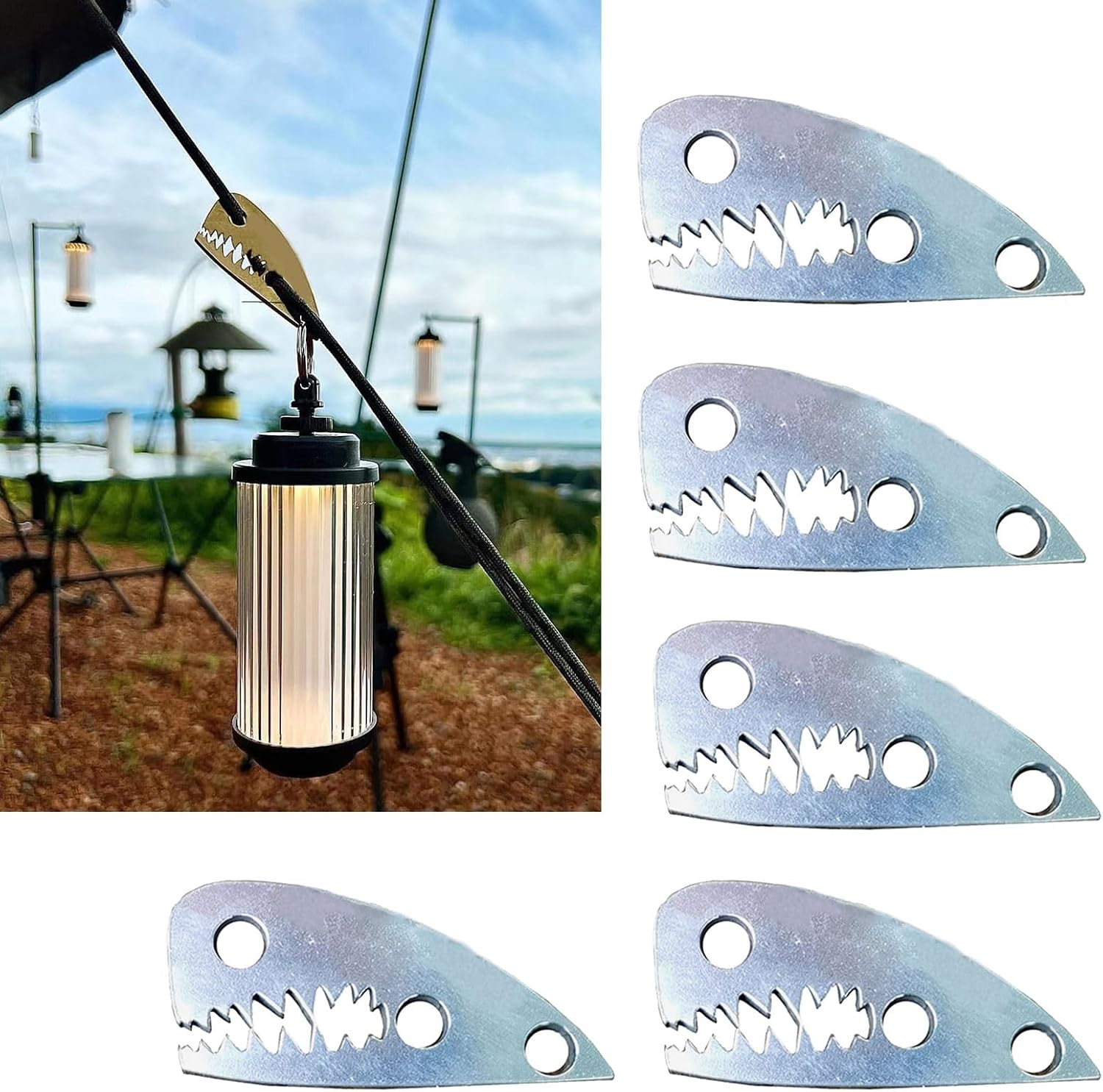 5Pcs Quick Releases 3 Eye Nylon Rope Tightener for Outdoor Tents Camping Accessories Heavy Duty Tent Guyline Adjuster Aluminum Rope Tensioner Cord Adjuster Wind Buckle