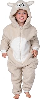 Kid's Onesie Fully Super Soft Sheep Lamb All-in-One Fleece Sleepsuit Pyjamas In Boys or Girls Ages 2-13 Years