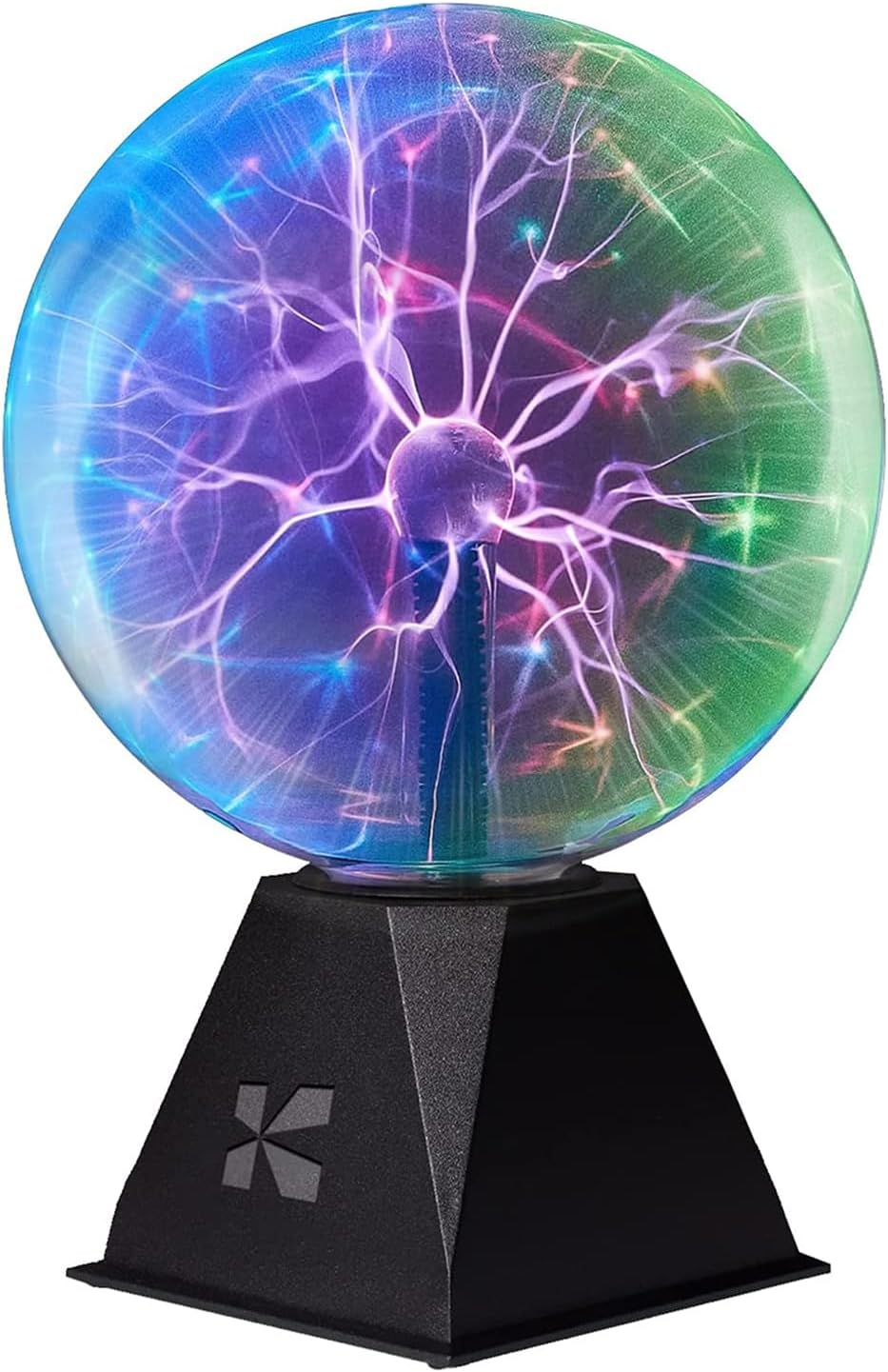 Katzco Colorful Plasma Ball - 8 Inch Static Electricity in a Vacuum Pressurized Glass Globe - Multicolored, Nebula, Thunder Lightning, Plug-in for Parties, Decorations, Prop, Home, STEM 8 inch Multicolour