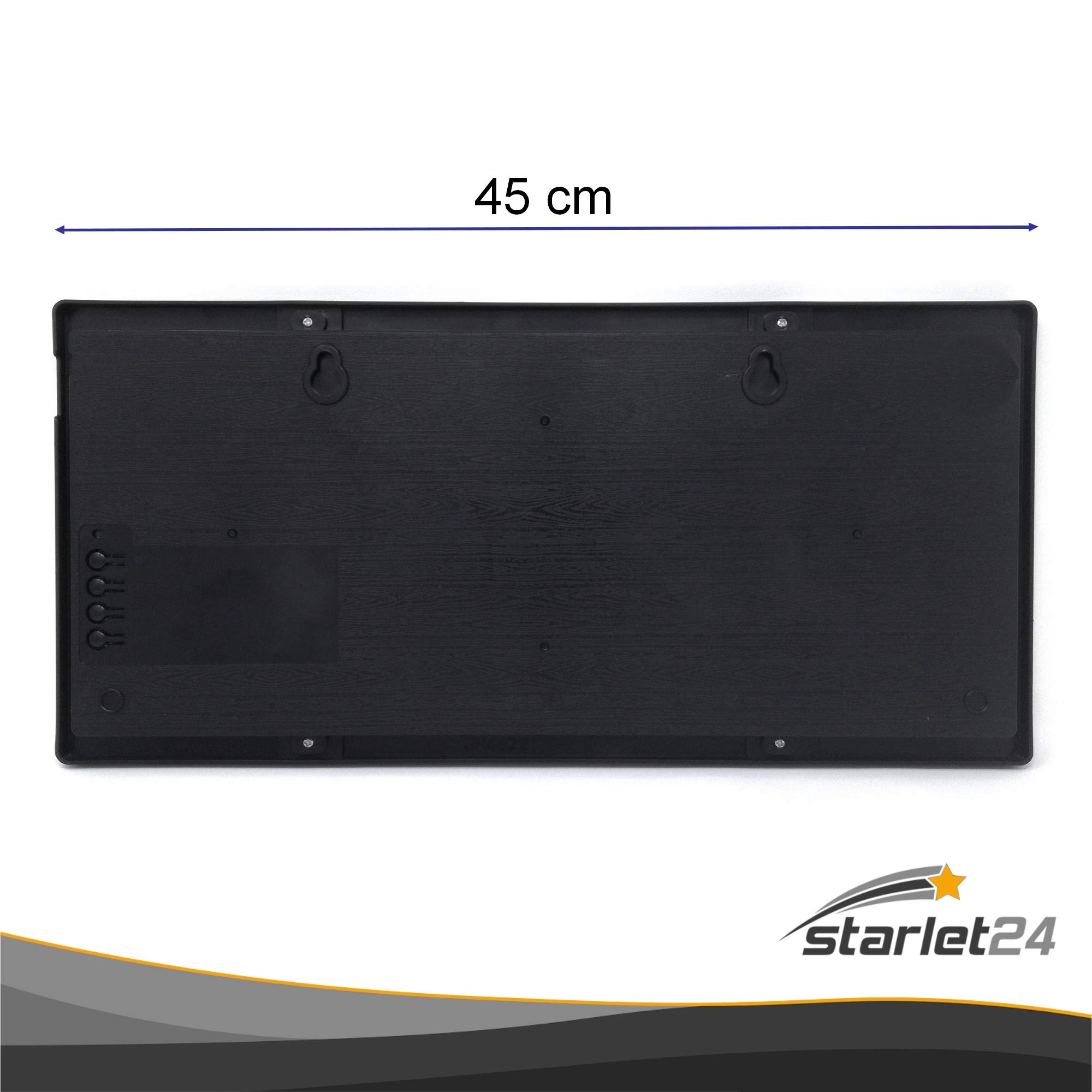 Starlet24 JH4622 Horloge murale LED avec affichage de la date et de la température Bleu 45 x 22 cm