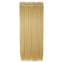 Vista 24 de S-noilite Elegante 30"(76cm) Extensiones de pelo con clip de una pieza, 3/4 de cabeza completa, 5 clips, negras naturales largas y rectas