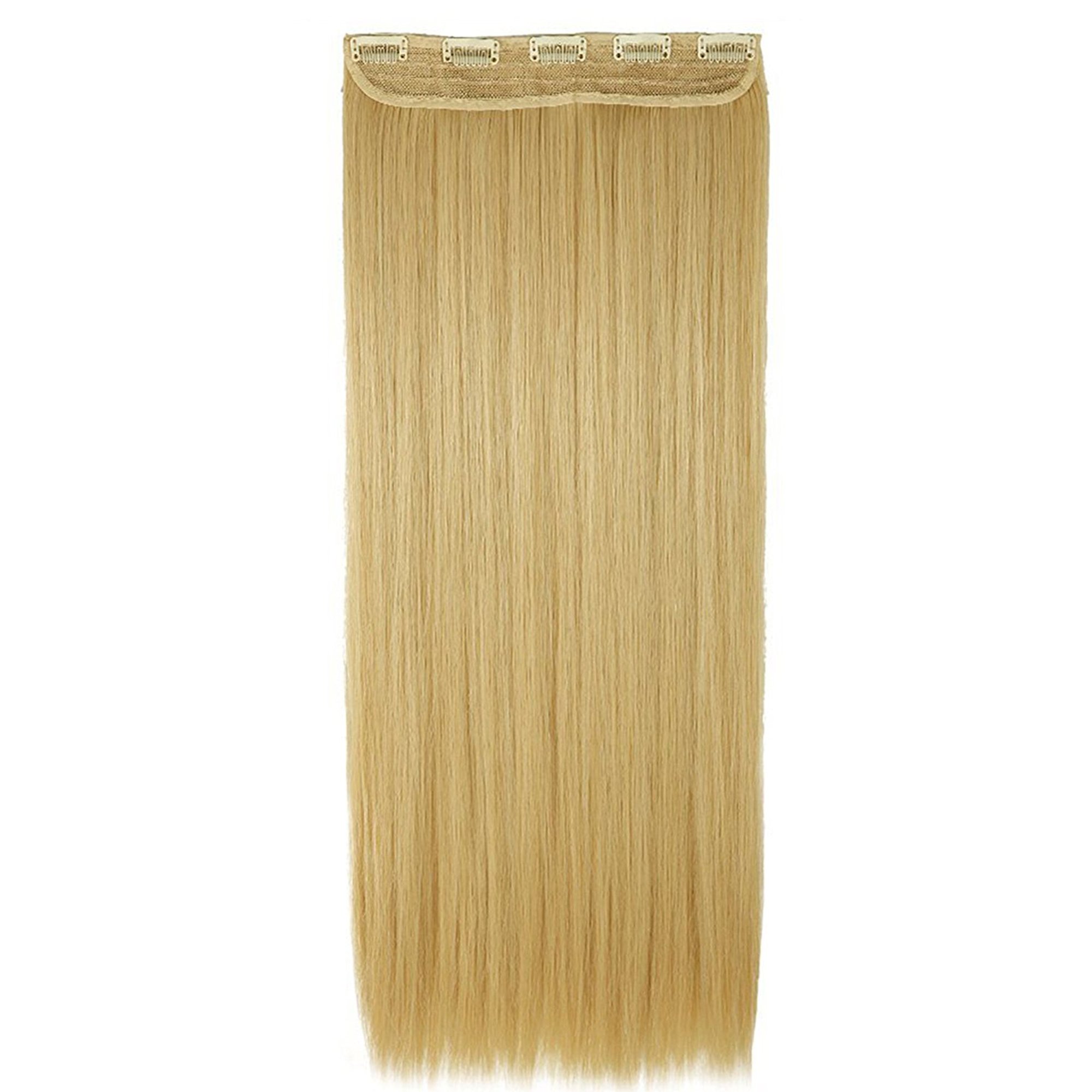 S-noilite 24"/26" Straight Curly 3/4 Full Head One Piece 5clips Clip in Hair Extensions Long Poplar Style 22colors(26"-Straight,Dark Blonde Mix Bleach Blonde)