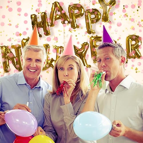 Miniatura 3 de Juvale Hacedores de ruido y cuernos para fiestas, cuernos y sopladores de fiesta a granel, fabricantes de ruido de flecos de oropel para niños,