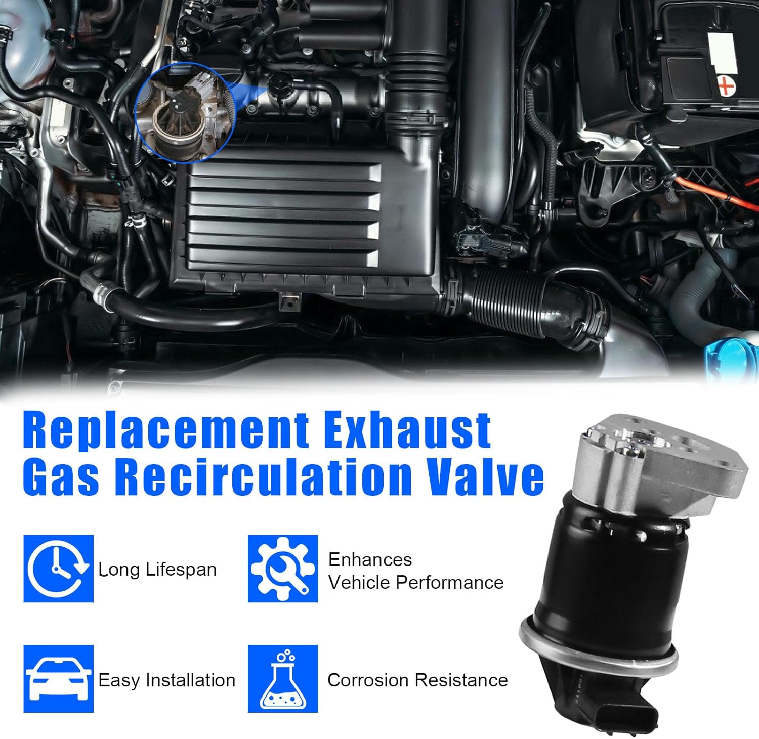 EGV1233 EGR Valve For Honda Civic 1.5L 2012-2015, For Honda Fit 1.5L 2014-2020, For Insight 1.3L 2010-2014, Replaces OE# 4F2073 510032 18011-RBJ-000