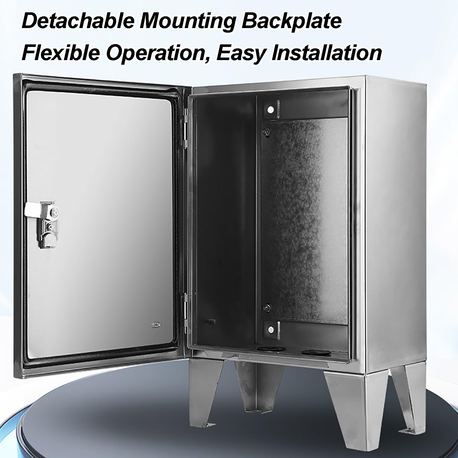 Armario Electrico de Montaje en Suelo, Caja Estanca Exterior Electrica con Patas Elevadas, Cuadro Electrico Superficie Grado de Protección IP55 y Acero Inoxidable 304(60x80x30 cm/24x31x12 in)