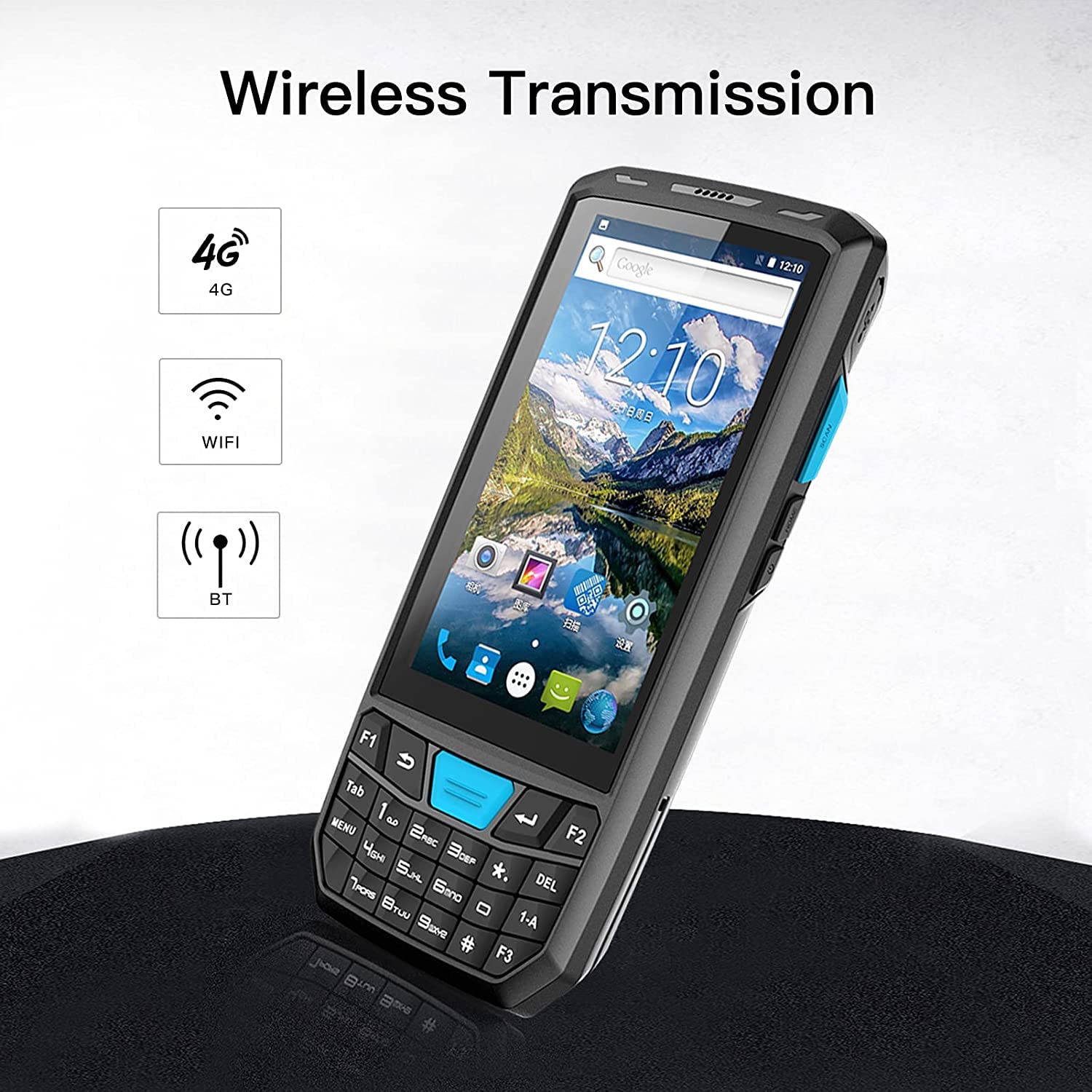 Android Barcode Scanner mit Tastatur, Android 13 PDA, 4GB+64GB Datenerfassungsgerät, QR-Code-Scanner mit N6703 1D/2D, IP66 Industrie-Handscanner mit Software