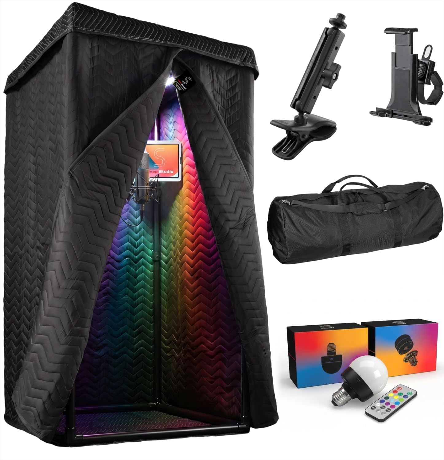 Snap Studio Portable Vocal Booth XL, Reduces Echo for Voice Over & Podcasts