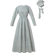 ROLECOS Pioneer Women Costume Floral Prairie Dress Deluxe Colonial Dress Laura Ingalls Costume