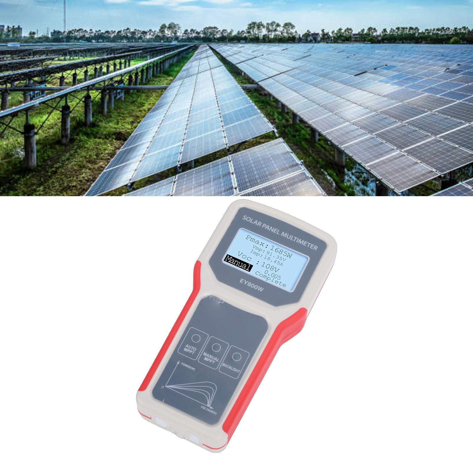 Solar Panel Tester LCD Display Photovoltaik Multimeter PV MPPT Messgerät 5-800W 12-60V 0-35A