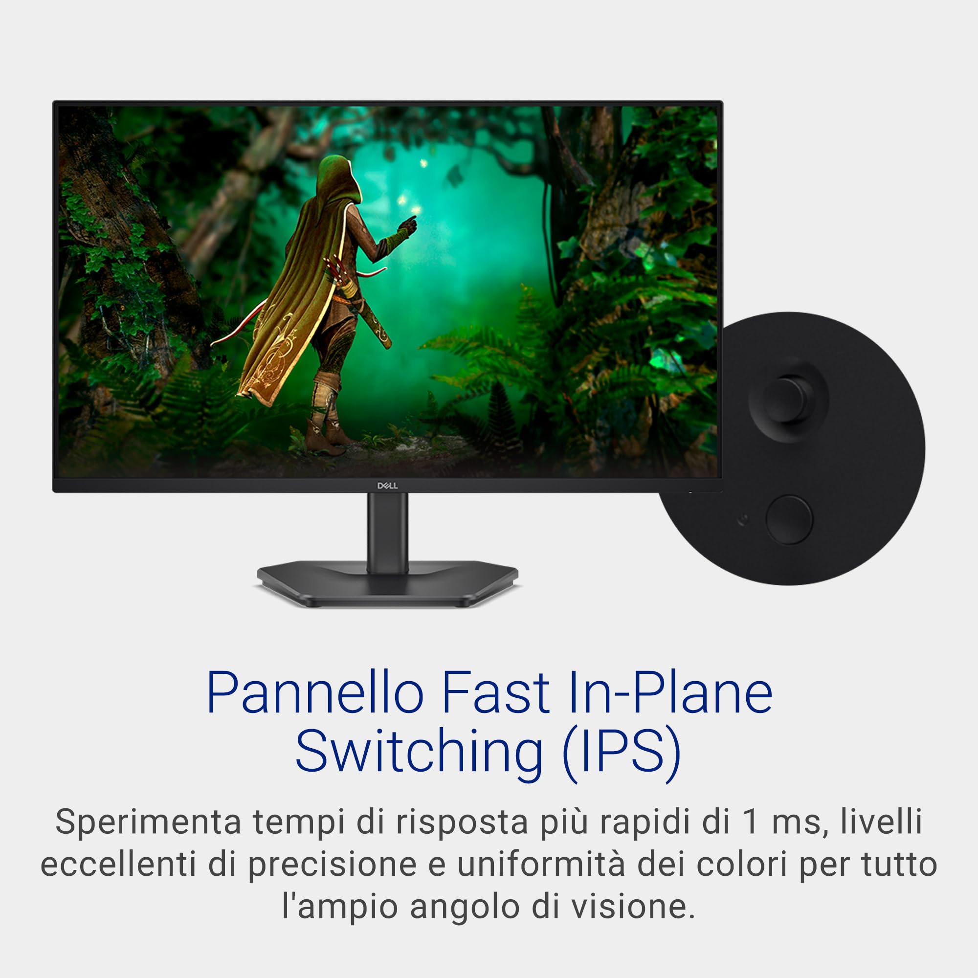 Dell 27 Monitor Gaming - SE2725HG, Full HD (1920x1080), 200Hz, Fast IPS, 1ms, AMD FreeSync Premium, 99% sRGB, VESA (100x100mm), DisplayPort, 2 HDMI, 3 Anni di Garanzia, Nero