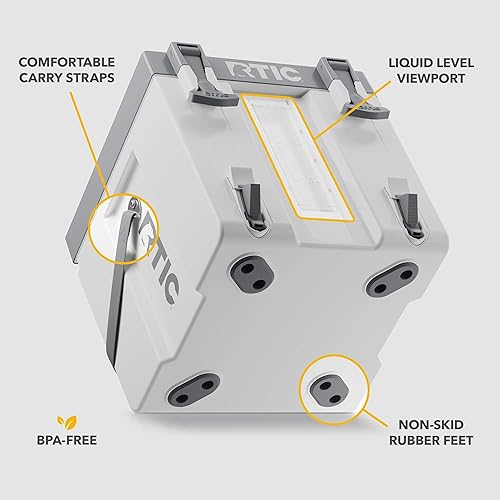 Miniatura 4 de RTIC Enfriador de agua Halftime contenedor portátil de 3 galones, dispensador de bebidas, apilable con 2 grifos, sin botella, sin BPA, para