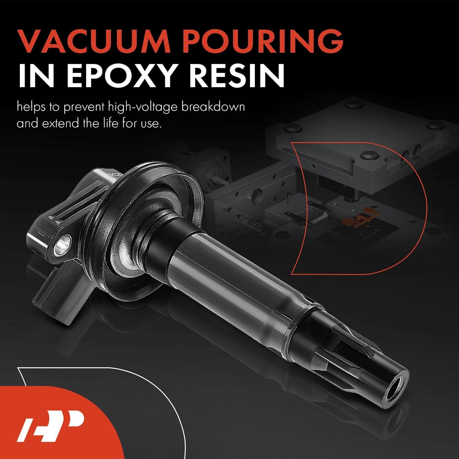 A-Premium Ignition Coils [Naturally Aspirated, w/ 2-Pins] Compatible with Ford Explorer F-150 Edge Fusion Mustang Taurus Lincoln MKS MKX MKT MKZ Sable 3.5L 3.7L 6-PC Set