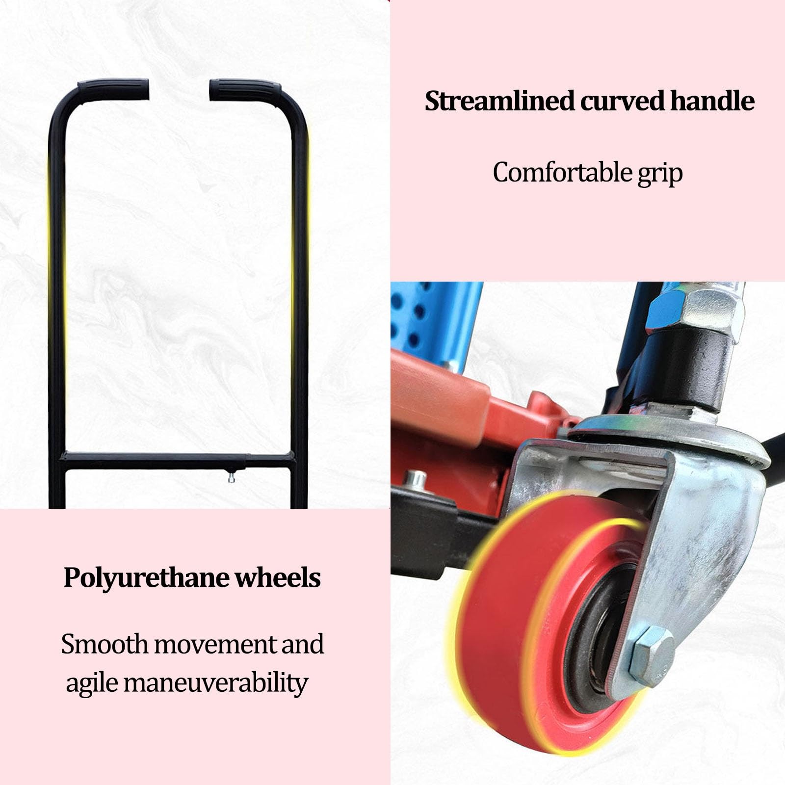 Manueller Hubwagen, 250 kg Tragkraft, robuster Handhubwagen für Lager, Fertigung und Einzelhandel(L-80cm)