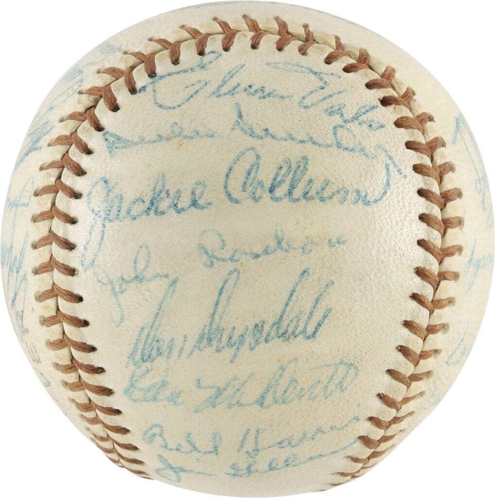 1957 Brooklyn Dodgers Team Signed Baseball Sandy Koufax Roy Campanella PSA DNA - Autographed Baseballs