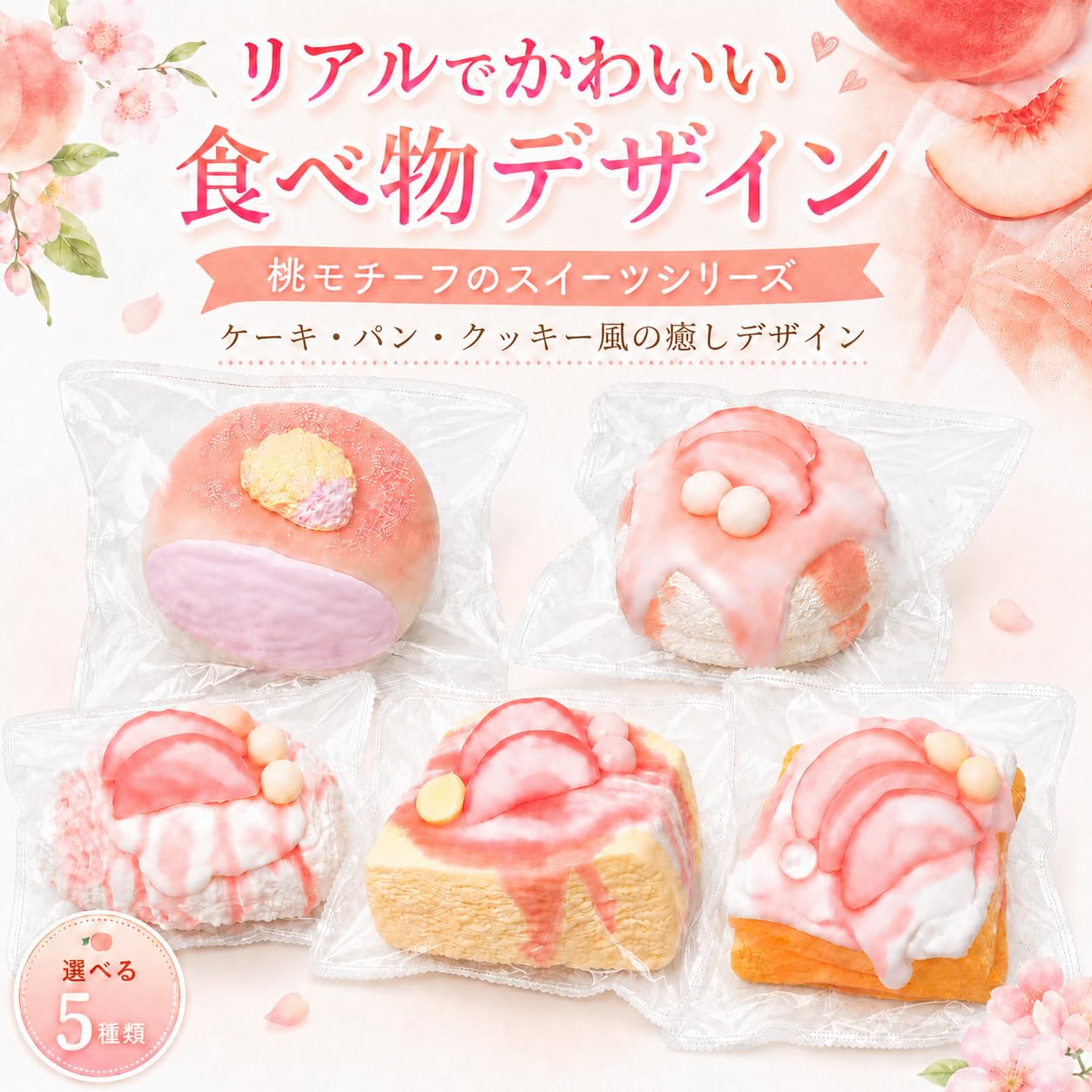 Amazon | スクイーズケーキおもちゃ 食べ物シリーズ – ケーキ・パン