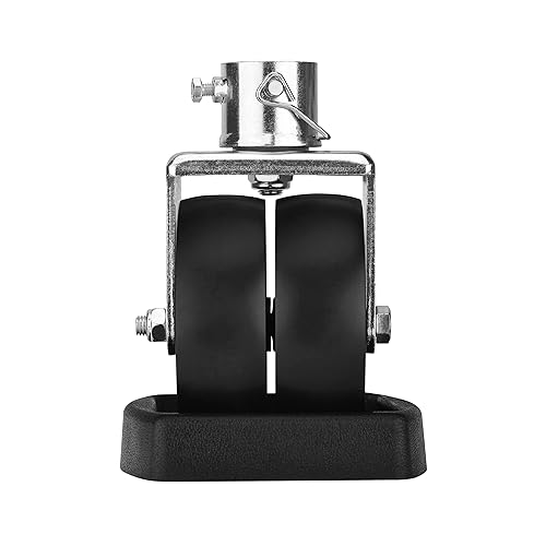 Miniatura 6 de Repuesto de rueda giratoria de doble gato de remolque de 6 pulgadas con calzo de rueda de goma, capacidad de 2000 libras con pasador para enganche