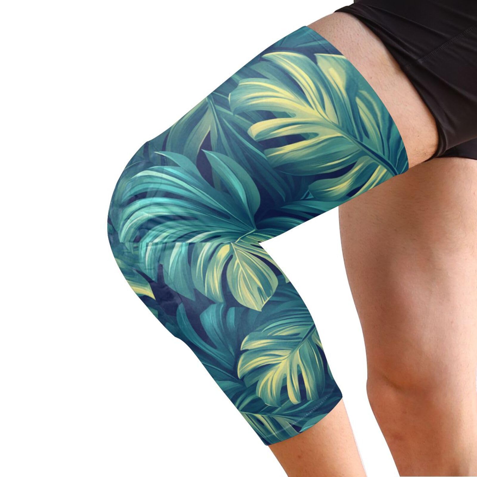 JUNZAN Teal Turquoise Tropical Basketball Knee Pads for Youth Kids Wrestling Knee Pads with Sleeves Sport Kneepads for Volleyball Football