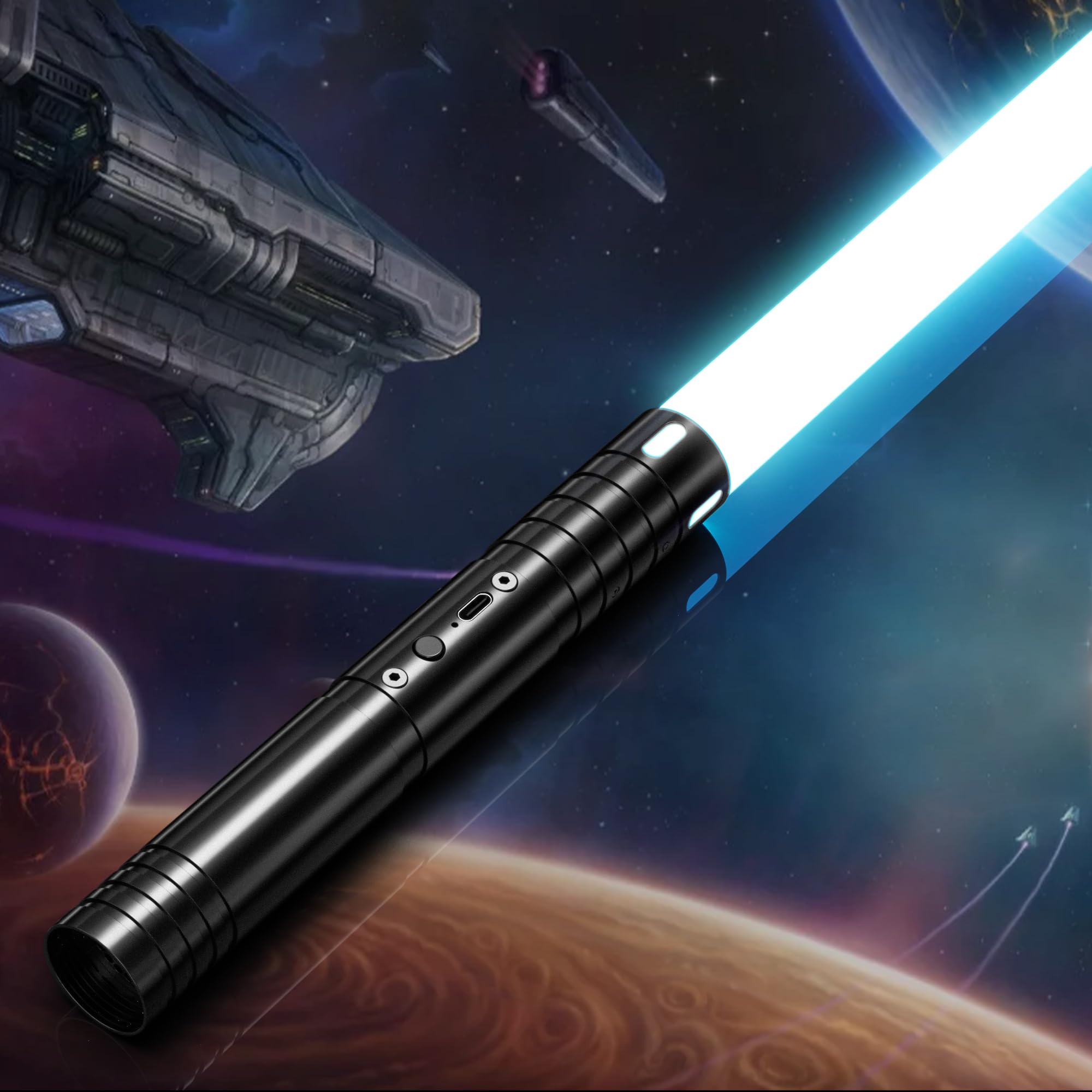 Lightsaber, Lightsabers with FX Sound Motion Sensitive, RGB 15 Colors Light Sabers with on-off Control, Real Dueling Light Saber Sword Toy for Kids, Halloween Xmas Gift, Galaxy War Party, Cosplay, 1PC