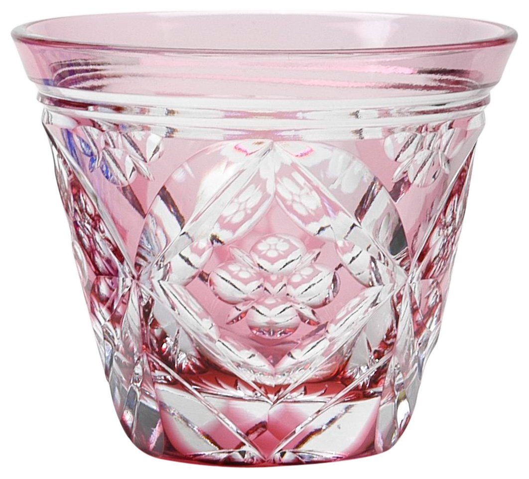 Amazon.co.jp: ミツワ硝子工芸 硝子工房彩鳳 七宝四花菱文様 ぐい呑金 