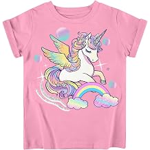 Funnycokid Little Girls T Shirt for Toddler 3-7 Years Kids Tee Graphic Short Sleeve Clothes Tops