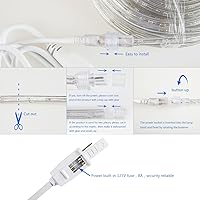 Vista 4 de Cuerda de luces resistente al agua (50 pies15 m), Daylight White