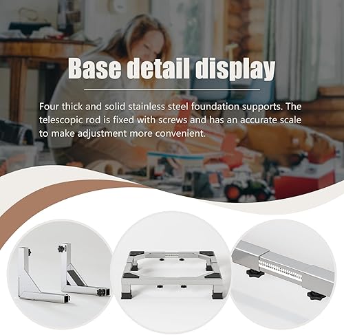 Miniatura 3 de Soporte de acero inoxidable resistente para lavadora y secadora con 4 pies fuertes, base de soporte de lavadora y base universal para