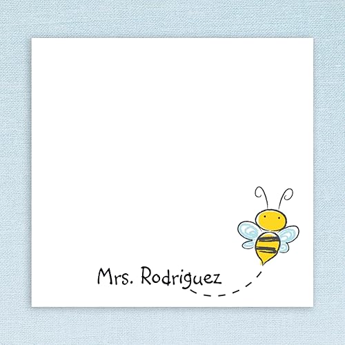 Miniatura 3 de Honey Bee - Notas adhesivas personalizadas Bloc de notas adhesivas de 3 x 3, diseño de abeja divertida, personalizable, nombre personalizado,