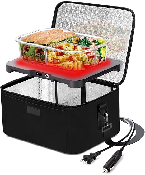 Amazon.com: Horno portátil | Calentador de alimentos para coche de 12 V, 24  V, 110 V, mini horno portátil, microondas personal, lonchera calentada para  cocinar y recalentar alimentos en coche, camión, viajes,