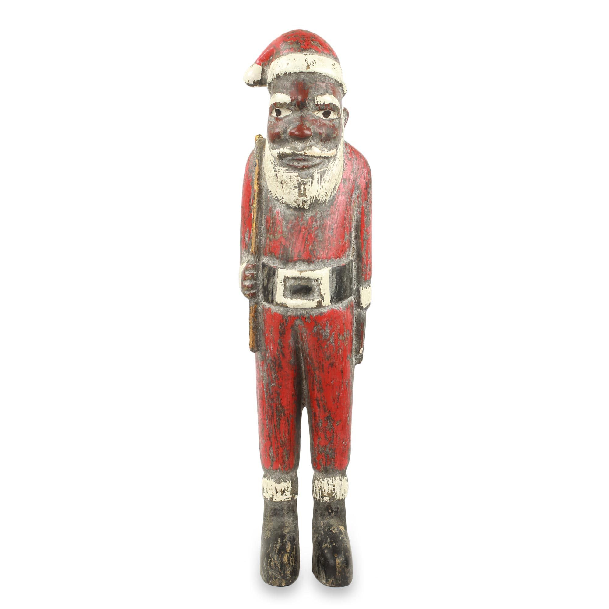 NOVICA Hand Carved Painted Wood Holiday Decor Santa Claus Sculpture, Father Christmas'