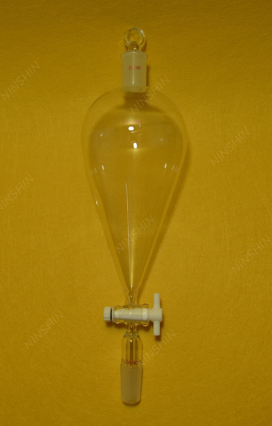 Glassware,24/40,1000​ml,Pyrifor​m Separatory Funnel,Pea​r Shape,PTFE Stopcock