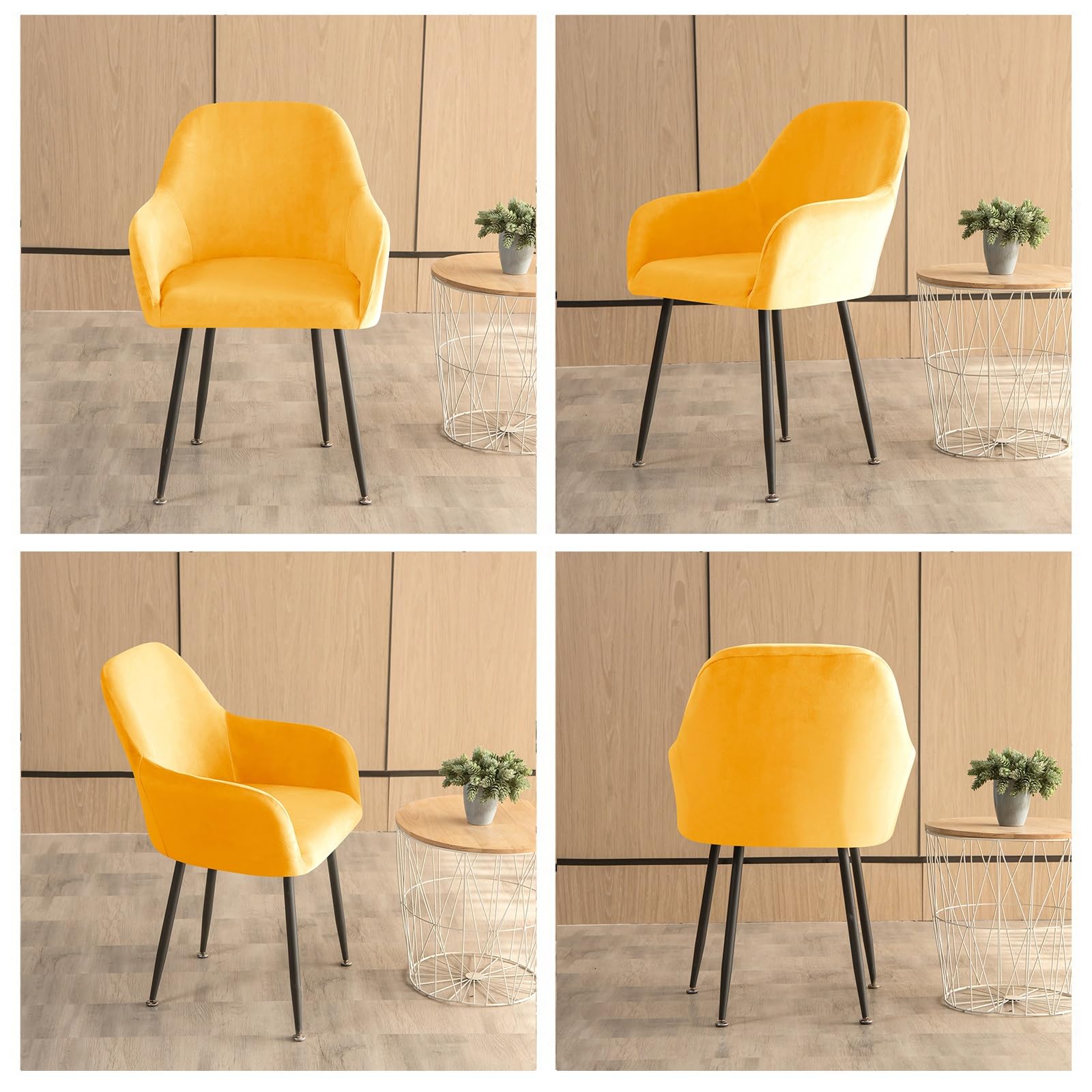 Juego de 6 fundas elásticas de terciopelo para sillas de comedor, oficina, cocina, sala de estar, hotel y banquete, protección elegante y fácil ajuste