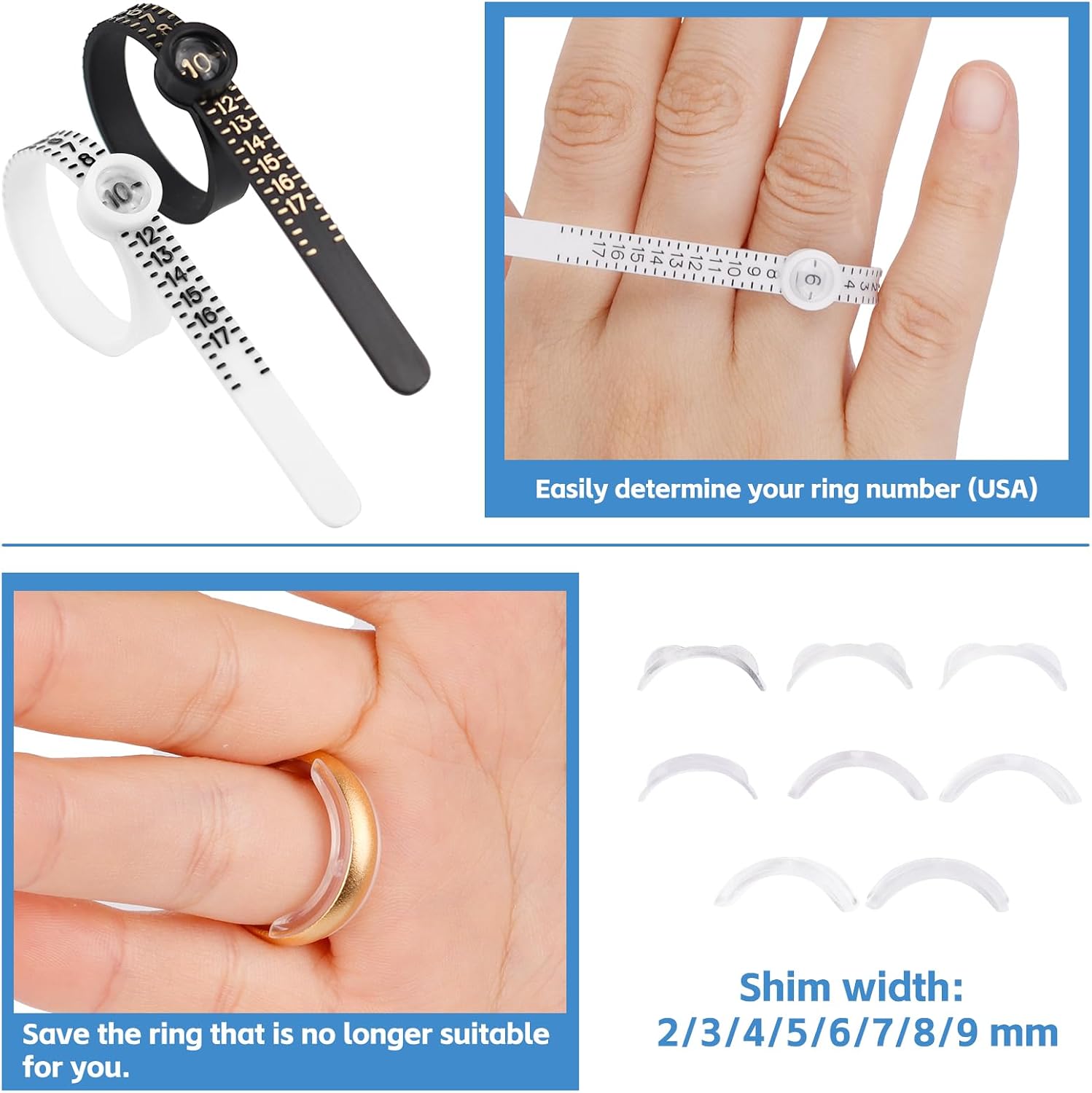 20PCS Ring Sizer and Jewelry Repair Tool Kit, Manual Ring Making Measuring Tools with Mandrel Finger Gauge Agate Burnisher Polishing Cloths and Wooden Clamp for DIY Resizing
