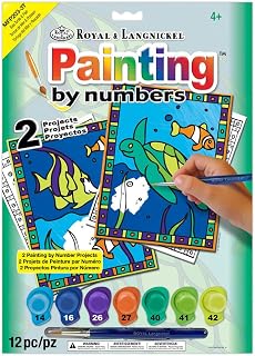Royal Brush My First Paint By Number Kit 8.75 by 11.375-Inch-Sea Turtle and Fish, 2/projects(422094)