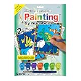 Royal Brush My First Paint By Number Kit 8.75 by 11.375-Inch-Sea Turtle and Fish, 2/projects(422094)