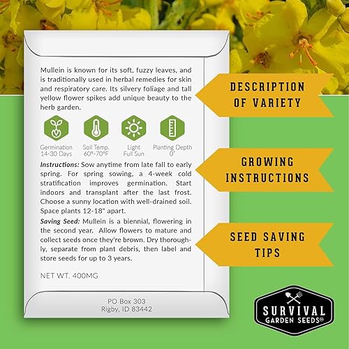 Miniatura 2 de Semillas de hierbas medicinales avanzadas, paquete variado de 9 para plantar, consuelda, gordolobo, hierba de San Juan, valeriana, artemisa - Kit de