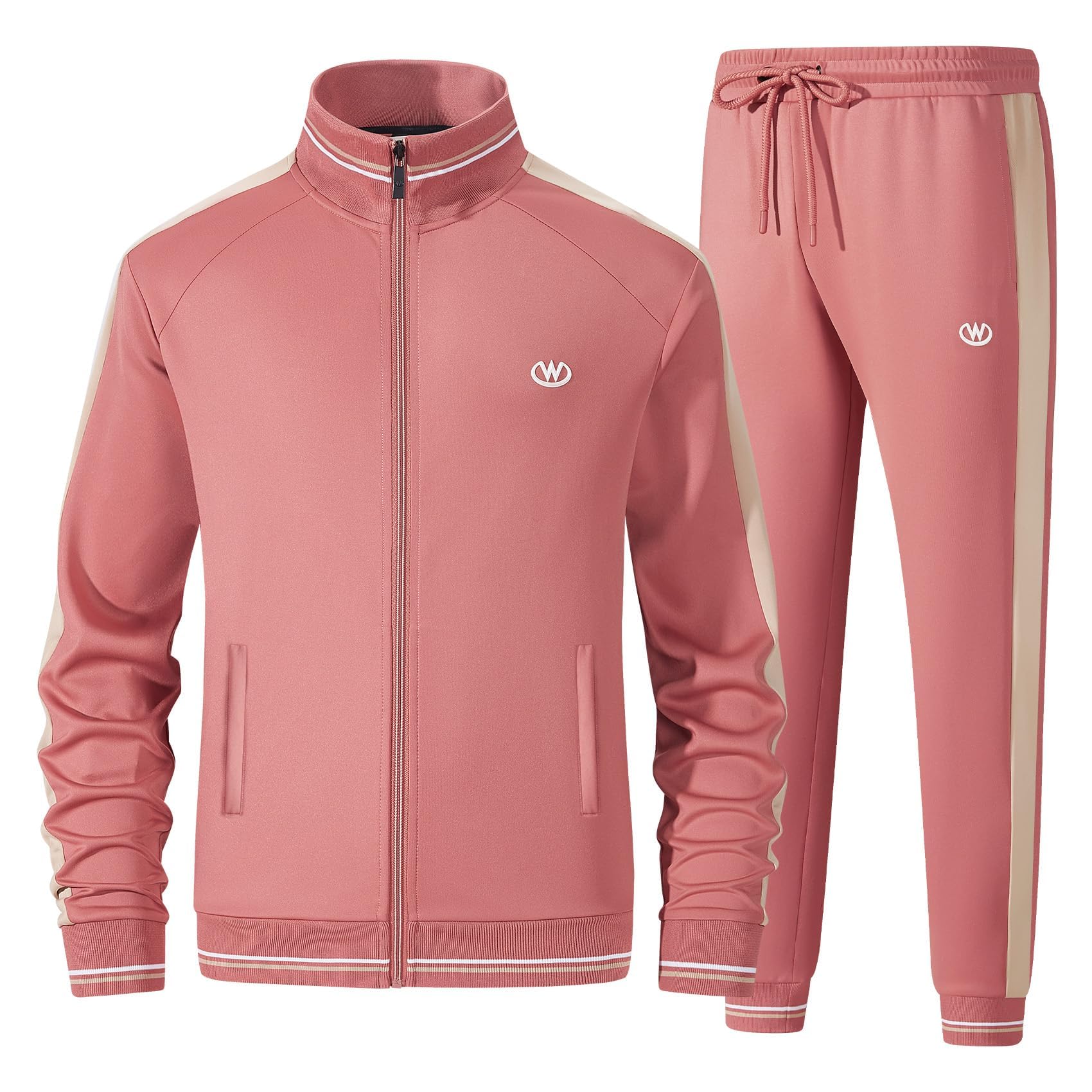 wiebdncj Casual Trainingsanzüge Langarm Jogging Anzüge Sweatsuit Sets Trainingsjacken und Hosen 2 Stück Outfit