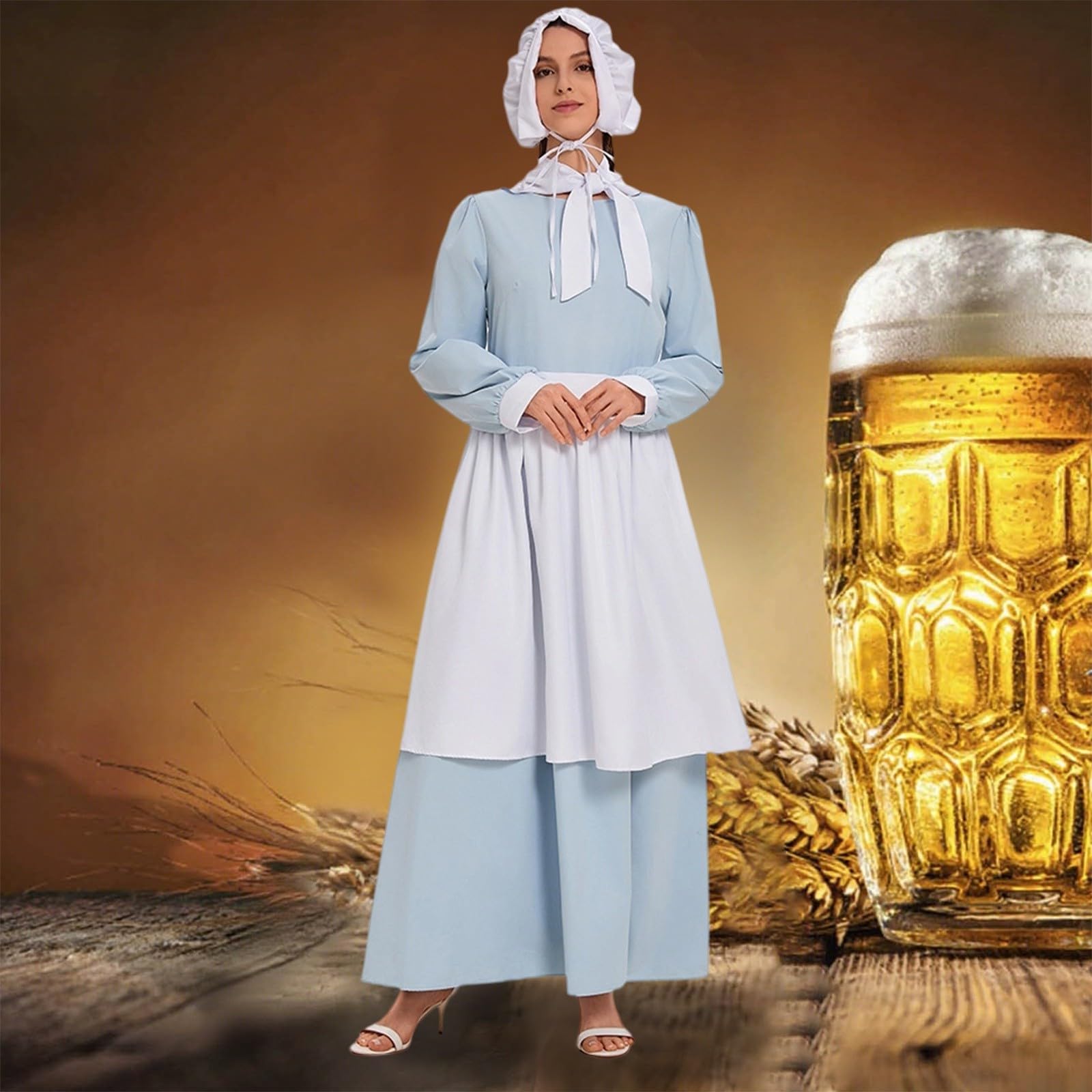 Generisch Elegancka sukienka cosplay, średniowieczna sukienka do odgrywania ról, na imprezę w gospodarstwie wiejskim, piwie