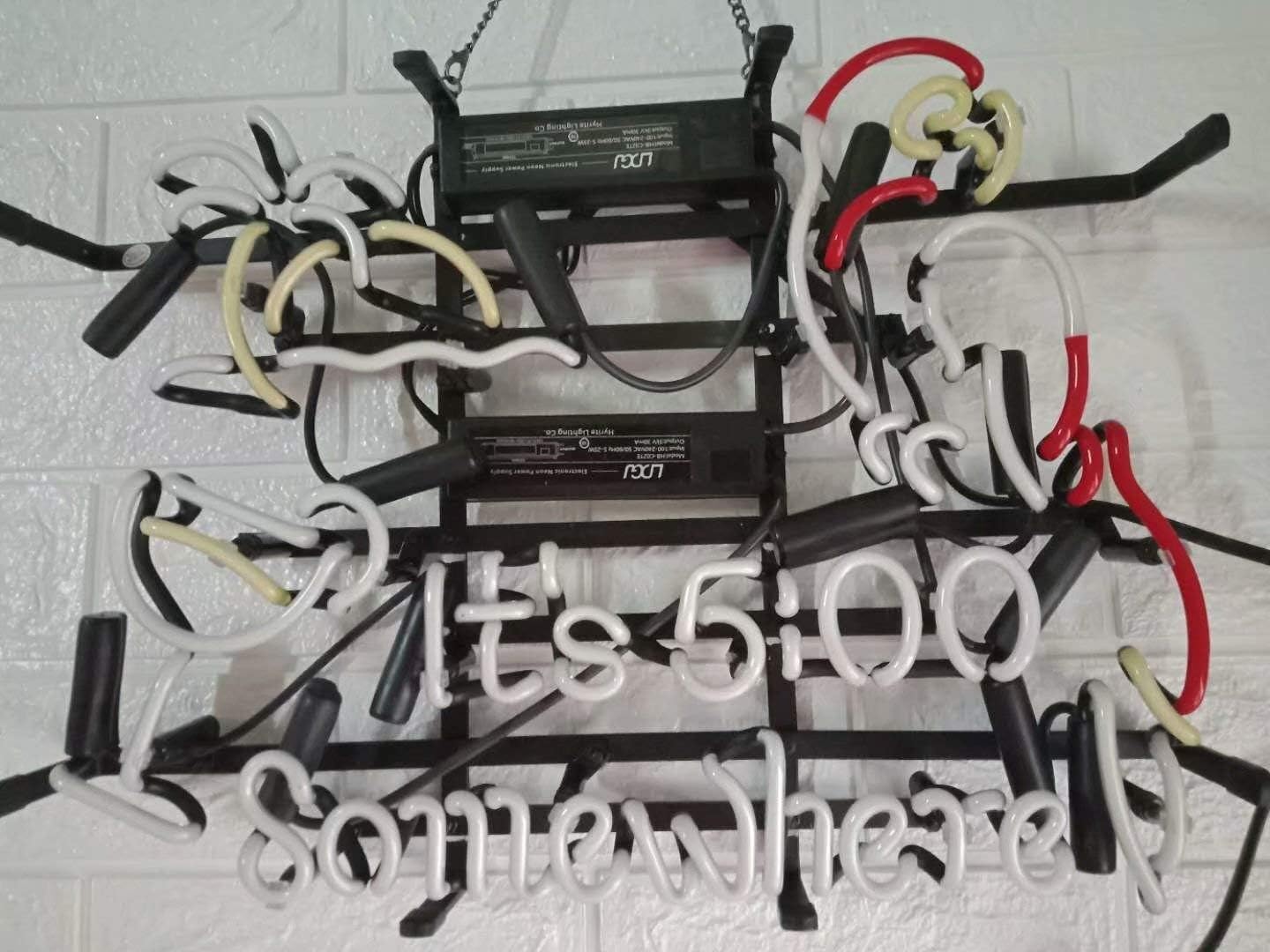 Best Cyber Monday 🔥 LDGJ Neon Signs It's 5 :00 S omewhere Parrot Custom Handmade Home Beer Bar Pub Recreation Room Lights Windows Glass Wall Sign Party Birthday Bedroom Bedside Table Decoration