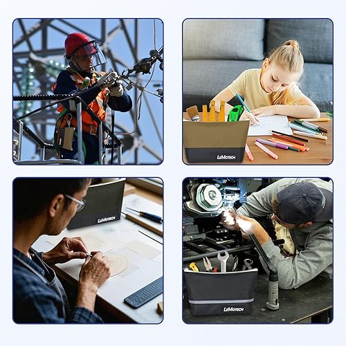 Miniatura 8 de LeMotech Bolsas de herramientas con cremallera, bolsas de herramientas pequeñas resistentes al agua, bolsa de utilidad Oxford 1680D para