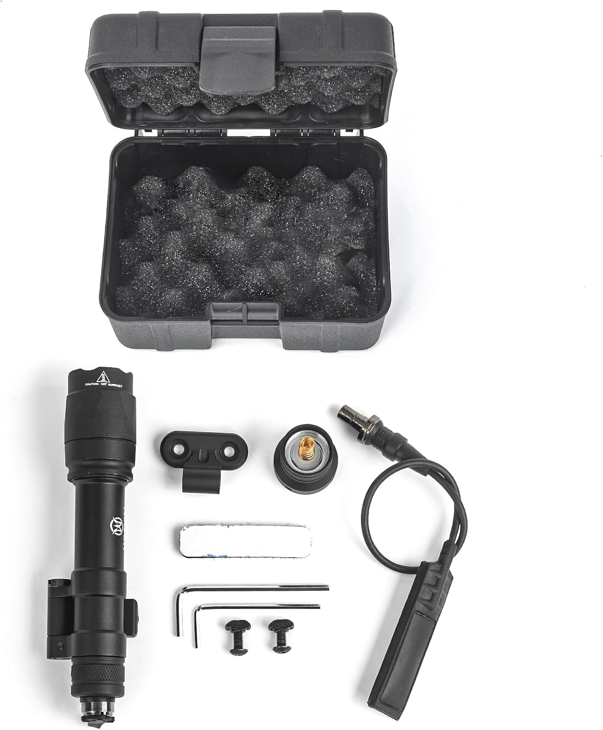 NOBUHIRO M600C 800 Lumens Tactical Flashlight, with Replaceable Mounting Rotating Base, Suitable for 20mm Picatinny & Mlok/Keymod Rail, Include with Remote Pressure & Push Button Switch