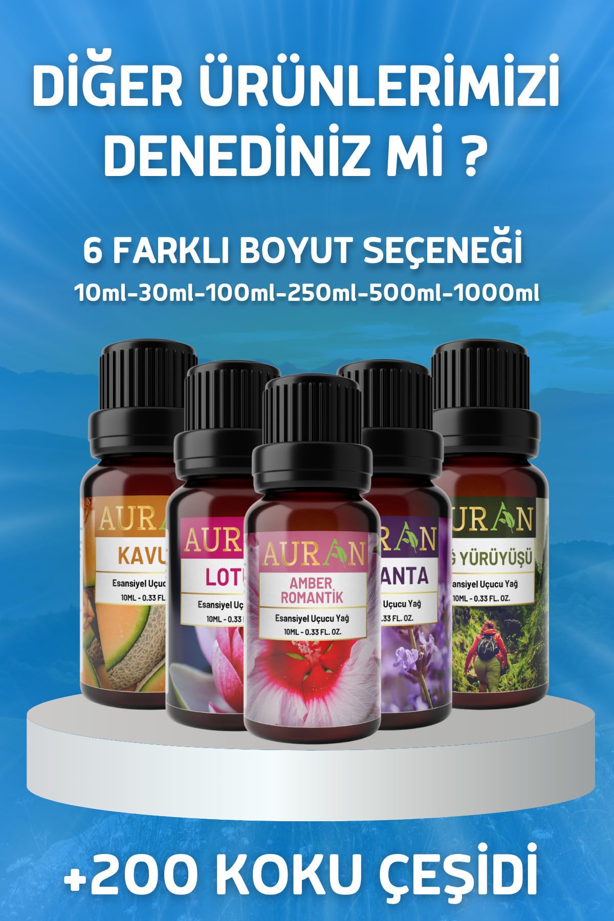 AURAN Okaliptus Esansiyel Uçucu Koku Yağı Difüzör Esansı Buhurdanlık Yağı Aromaterapi Yağı 10ml