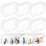 AURUZA Clear Makeup Bag,Portable Travel Toiletry Bags with Zipper, TSA Approved Clear Organizer Bags, PVC Cosmetic Pouch for Airport Airline Compliant