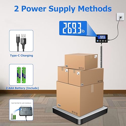 Miniatura 6 de Báscula de envío, báscula postal digital de alta precisión de 440 lbs0.35 oz con función de retencióntara, báscula de envío para pequeñas empresas,