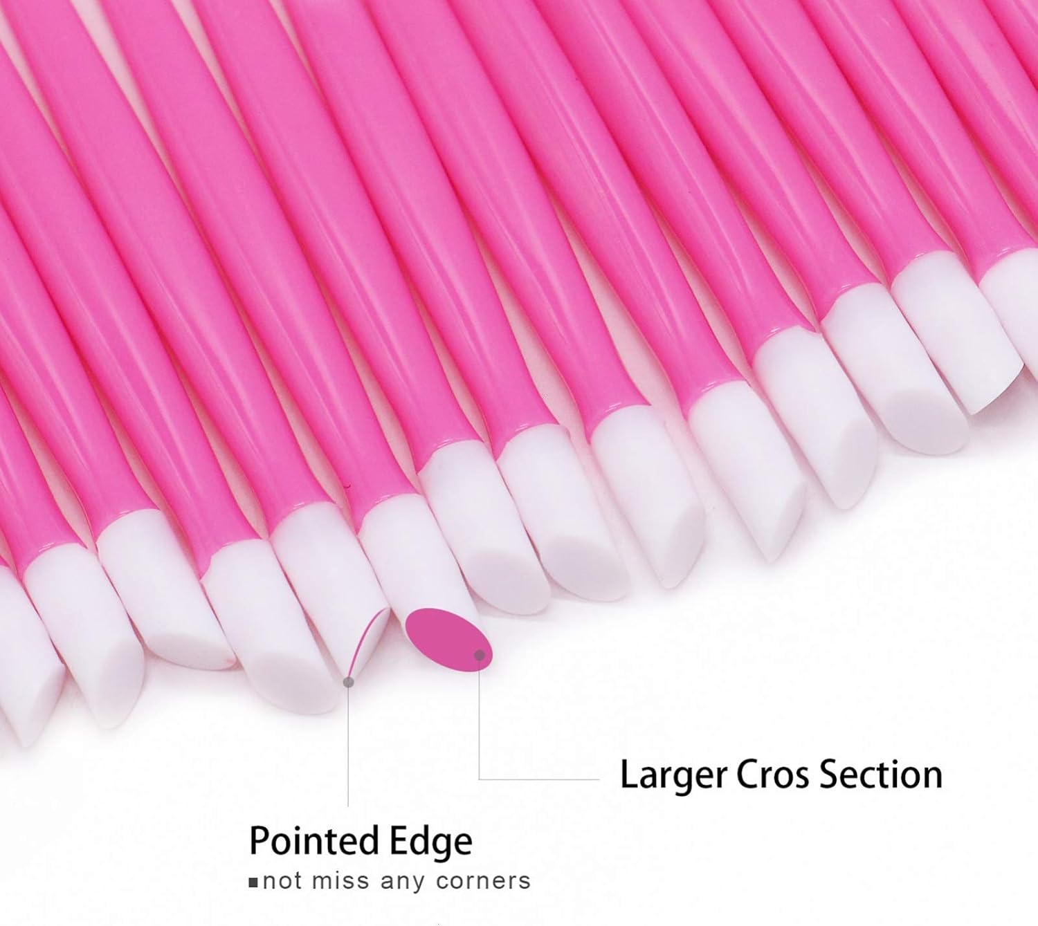 Timoo 20 PCS Rubber Cuticle Pusher Disposable Nail Tool Cleaner (Pink)