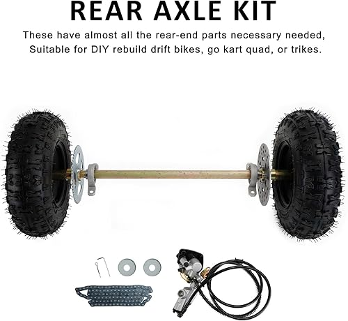 Miniatura 2 de Bruce & Shark Kit completo de cubo de rueda trasera de 29 pulgadas para Go Kart Quad Trike Drift Bikes Go Kart ruedas go kart kit de eje trasero