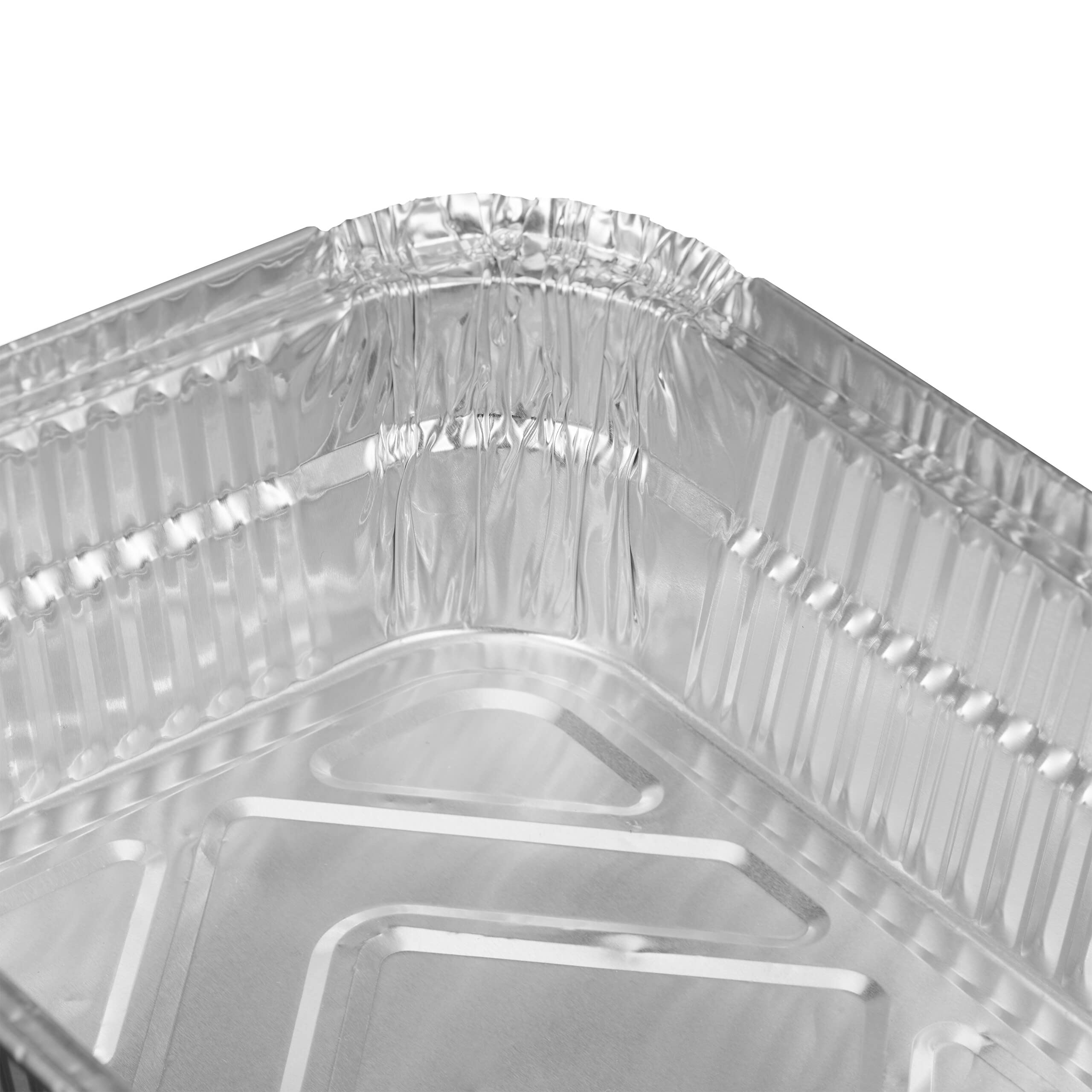 Relaxdays Bandeja Aluminio, Pack de 50, 18,5 x 13 cm, Envases Barbacoa Cuadrados, Recipiente Recogegotas BBQ, Plateado