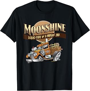 Moonshine Liquid Fire In A Mason Jar Funny Homebrew T-Shirt